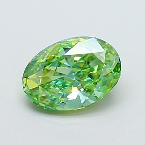 1.02 Ct. Fancy Vivid  Green Oval Lab Grown Diamond