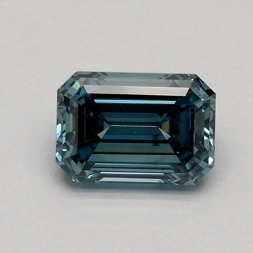 1.11 Ct. Fancy Intense Greenish Blue Emerald Lab Grown Diamond
