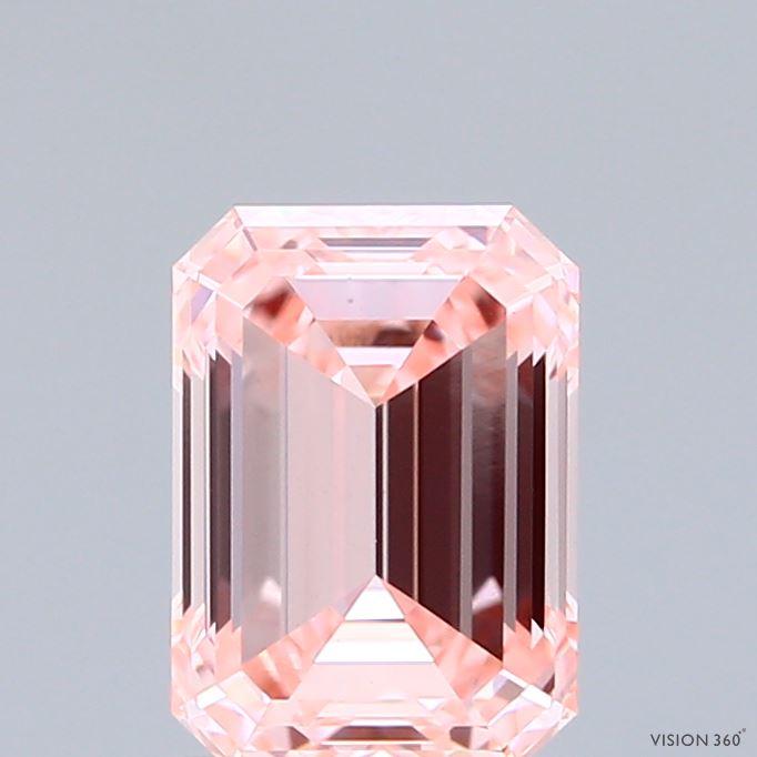 1.63 Ct. Fancy Vivid Pink Emerald Lab Grown Diamond