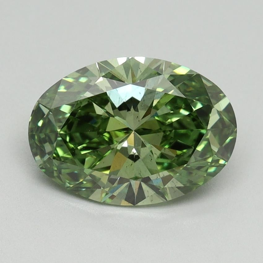 2.03 Ct. Fancy Vivid Green Oval Lab Grown Diamond