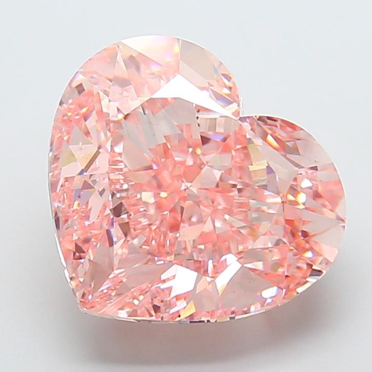 19.07 Ct. Fancy Intense Pink Heart Lab Grown Diamond