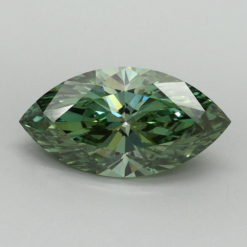 2.60 Ct. Fancy Vivid Green Marquise Lab Grown Diamond
