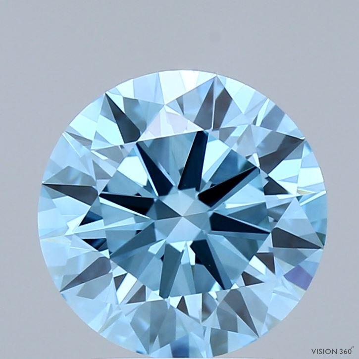 2.84 Ct. Fancy Vivid  Blue Round Lab Grown Diamond