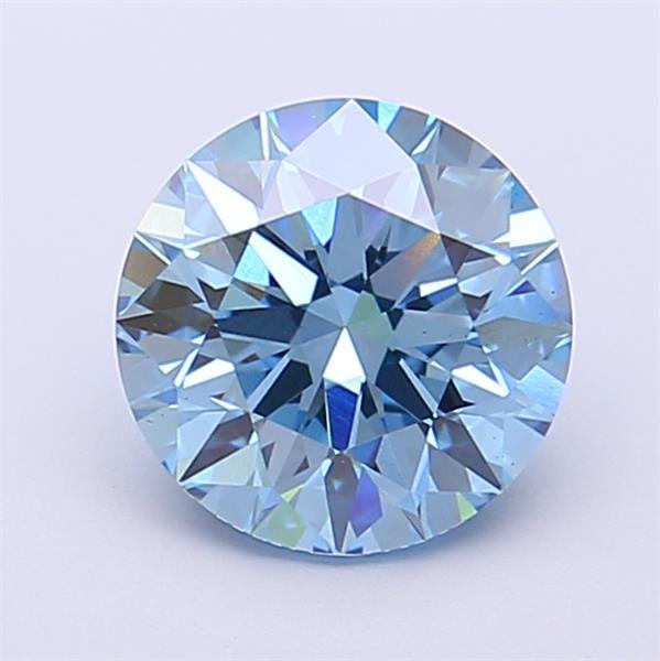 1.59 Ct. Fancy Vivid Blue Round Lab Grown Diamond