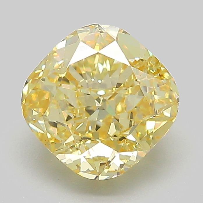 2.00 Ct. Fancy Intense Yellow Cushion Lab Grown Diamond