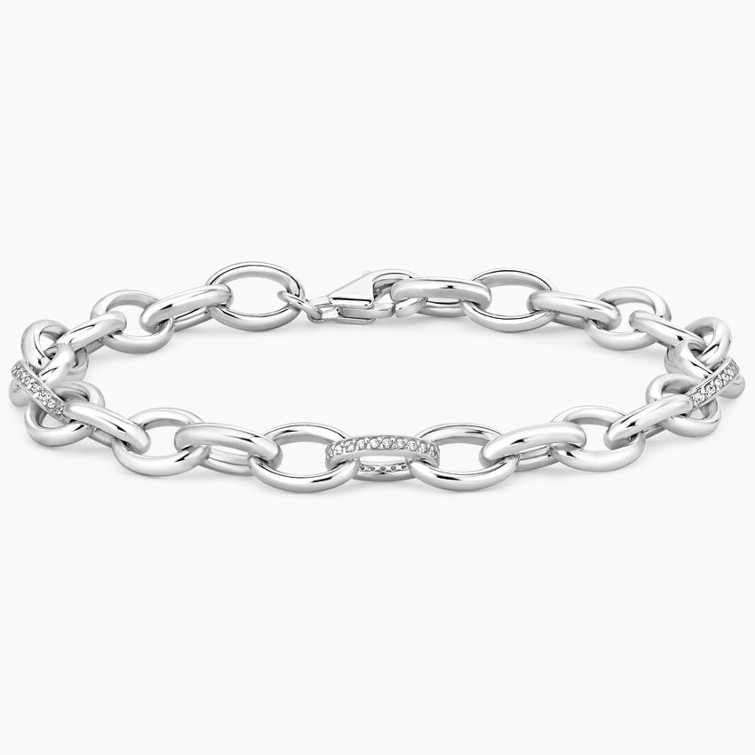 Silver Luxe Diamond Link Bracelet