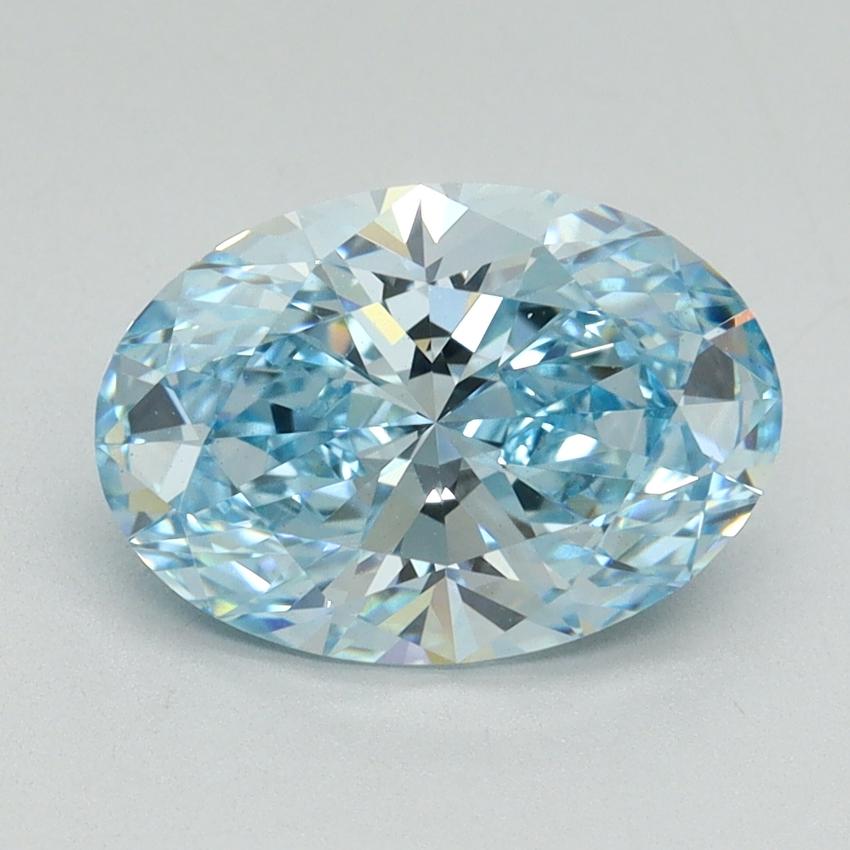 2.30 Ct. Fancy Vivid Blue Oval Lab Grown Diamond