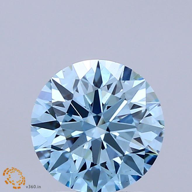 1.60 Ct. Fancy Vivid Blue Round Lab Grown Diamond