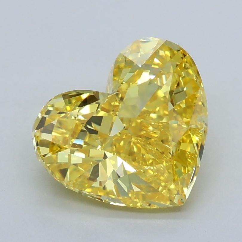 1.63 Ct. Fancy  Vivid Yellow Heart Lab Grown Diamond