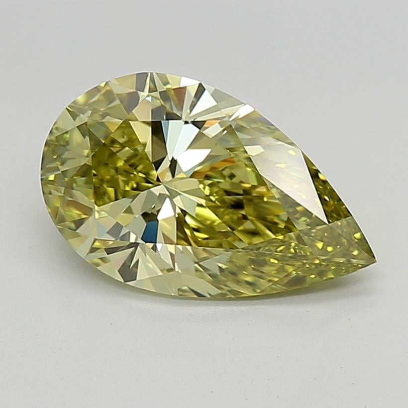 3.00 Ct. Fancy Vivid  Green Pear Lab Grown Diamond