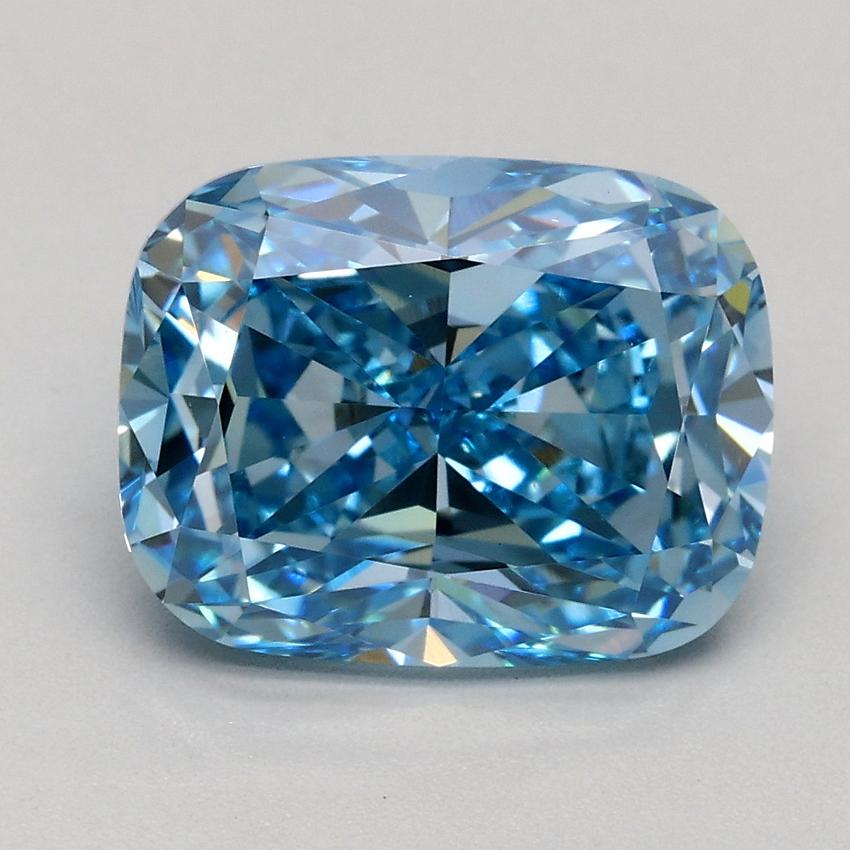 2.50 Ct. Fancy Vivid Blue Cushion Lab Grown Diamond