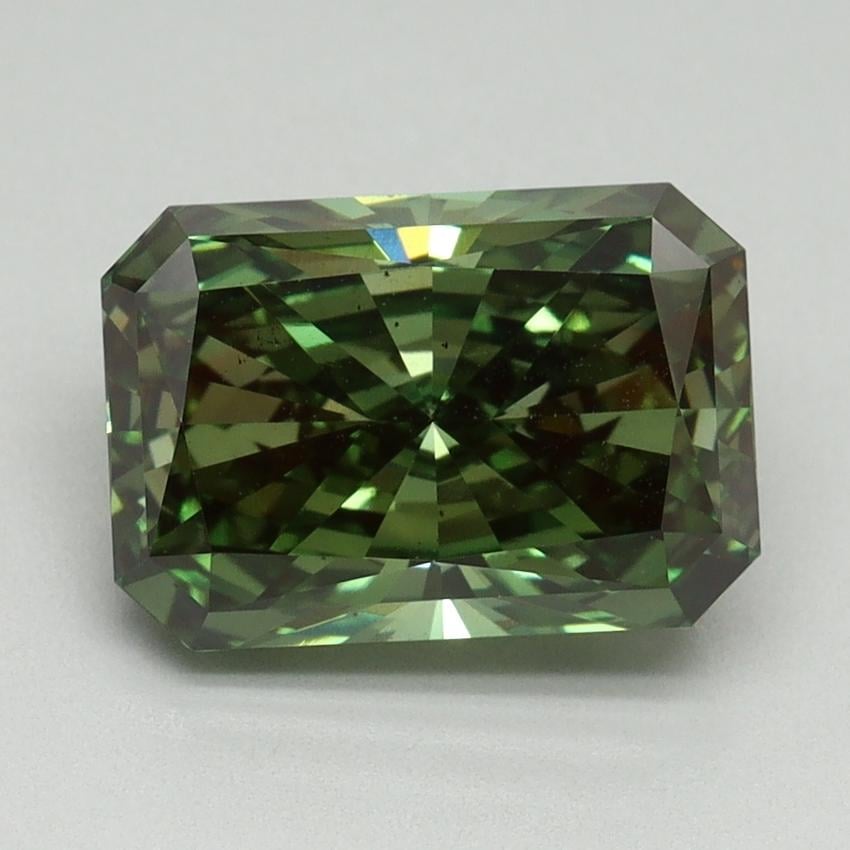 3.13 Ct. Fancy Vivid Green Radiant Lab Grown Diamond