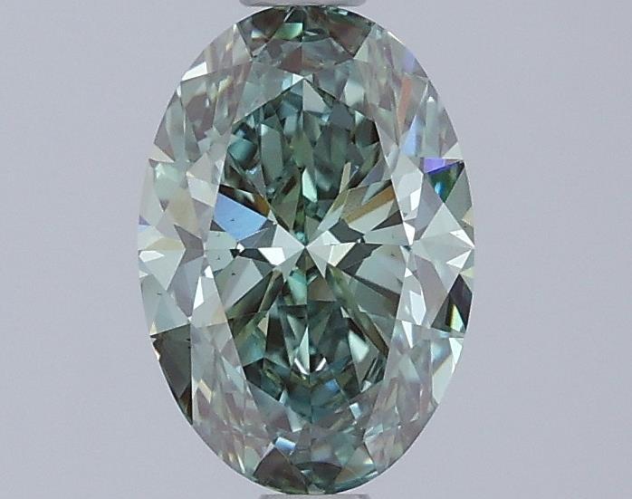 1.00 Ct. Fancy Vivid Green Oval Lab Grown Diamond