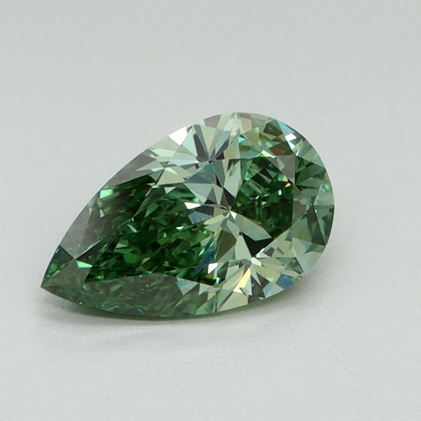 1.01 Ct. Fancy Vivid Pacific Green Pear Lab Grown Diamond