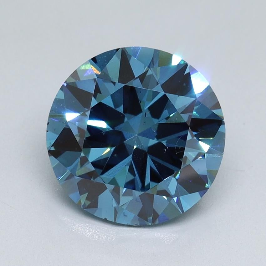 2.50 Ct. Fancy Vivid Blue Round Lab Grown Diamond
