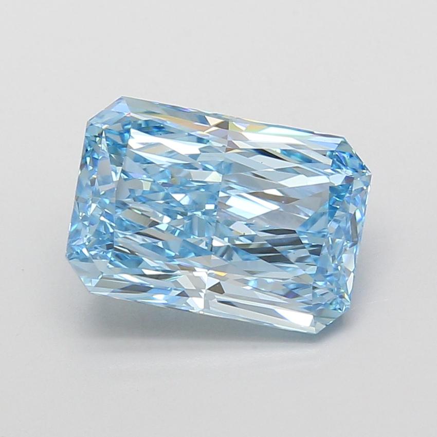 4.09 Ct. Fancy Vivid Blue Radiant Lab Grown Diamond