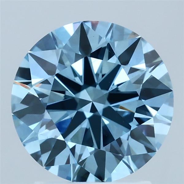 2.01 Ct. Fancy Vivid Blue Round Lab Grown Diamond