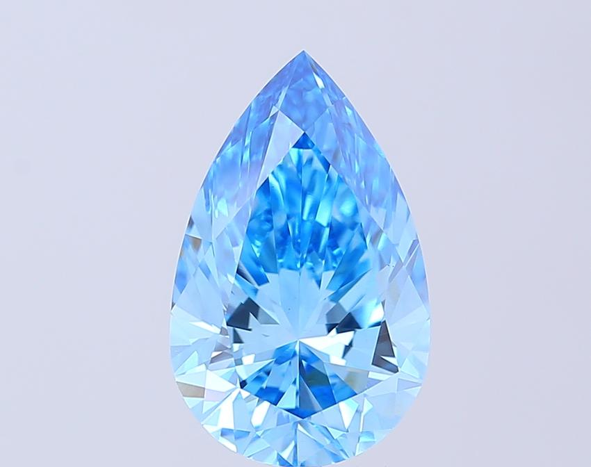 4.07 Ct. Fancy Vivid  Blue Pear Lab Grown Diamond
