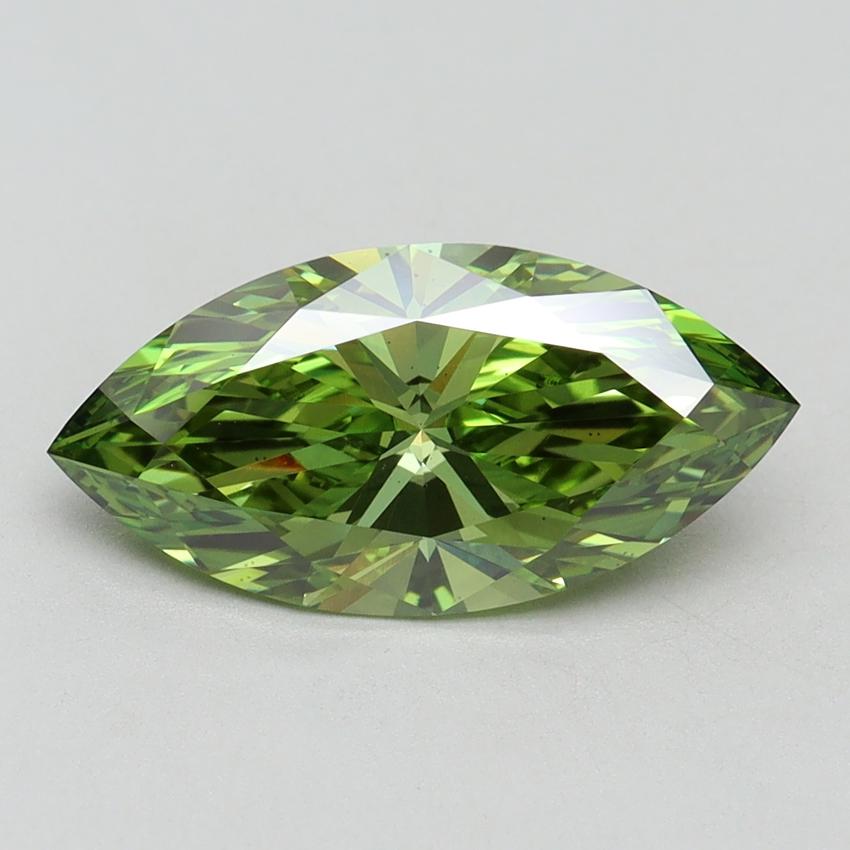 2.17 Ct. Fancy Vivid Green Marquise Lab Grown Diamond