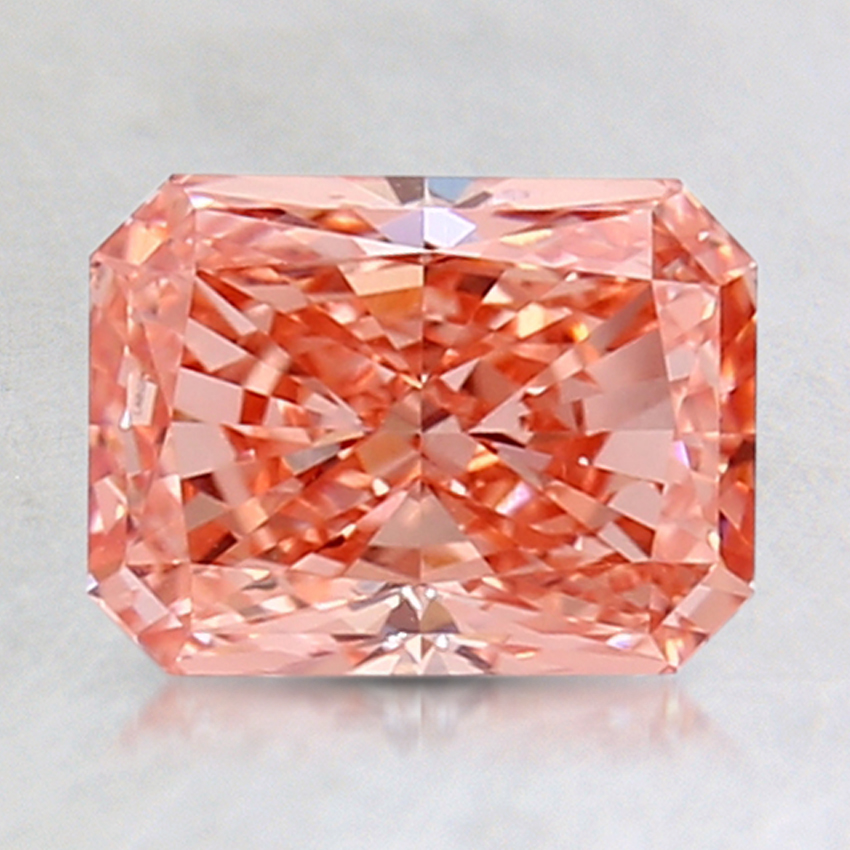 1.10 Ct. Fancy Intense Orangy Pink Radiant Lab Created Diamond