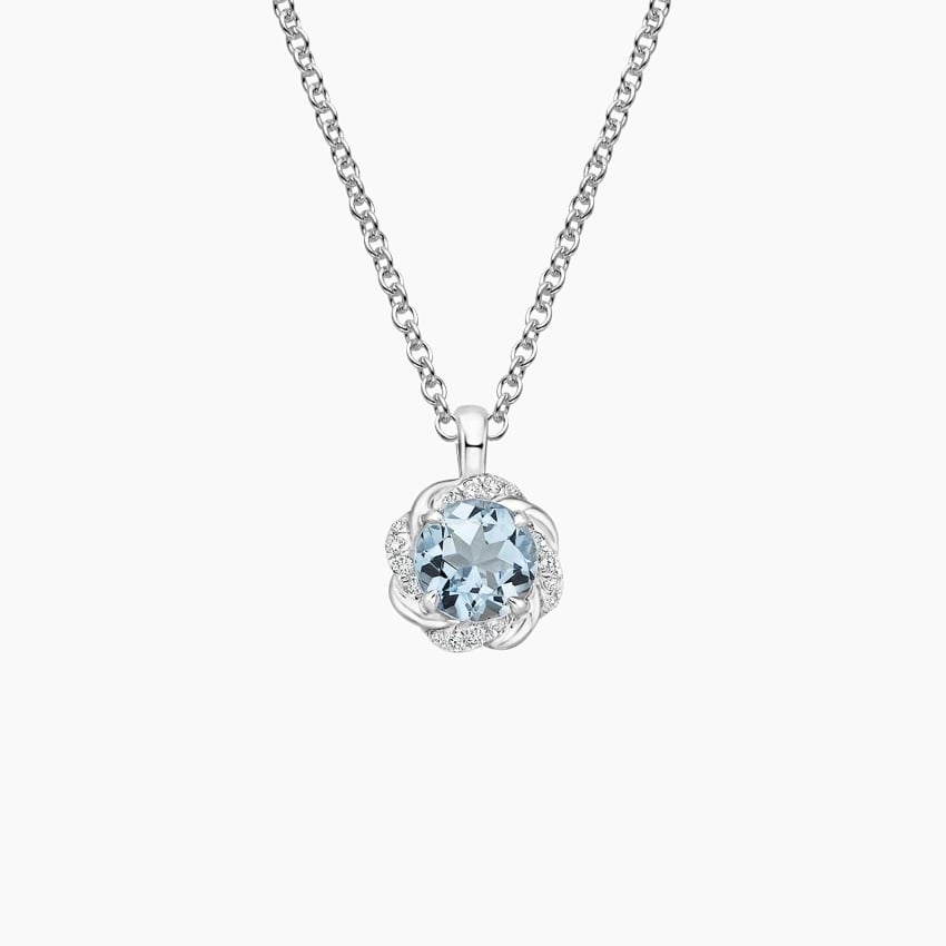 18K White Gold Sapphire Pavé Twist Necklace | Brilliant Earth