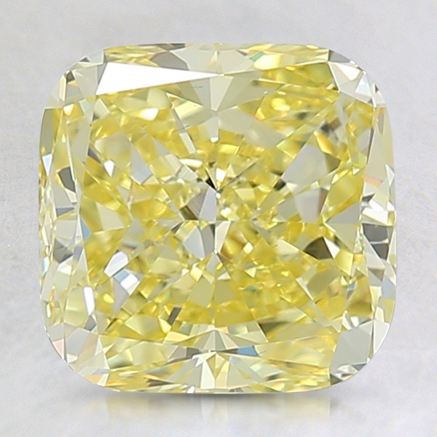 3.05 Ct. Fancy Vivid Yellow Cushion Lab Created Diamond