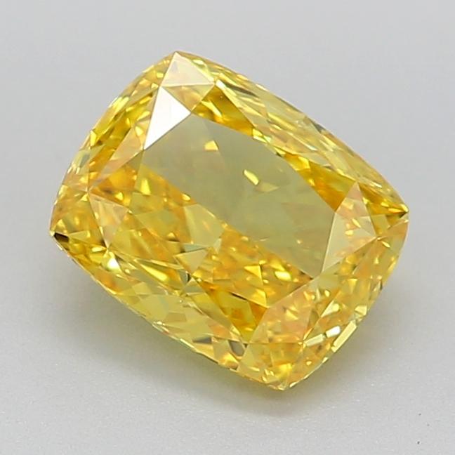 1.04 Ct. Fancy Vivid Yellow Cushion Lab Grown Diamond