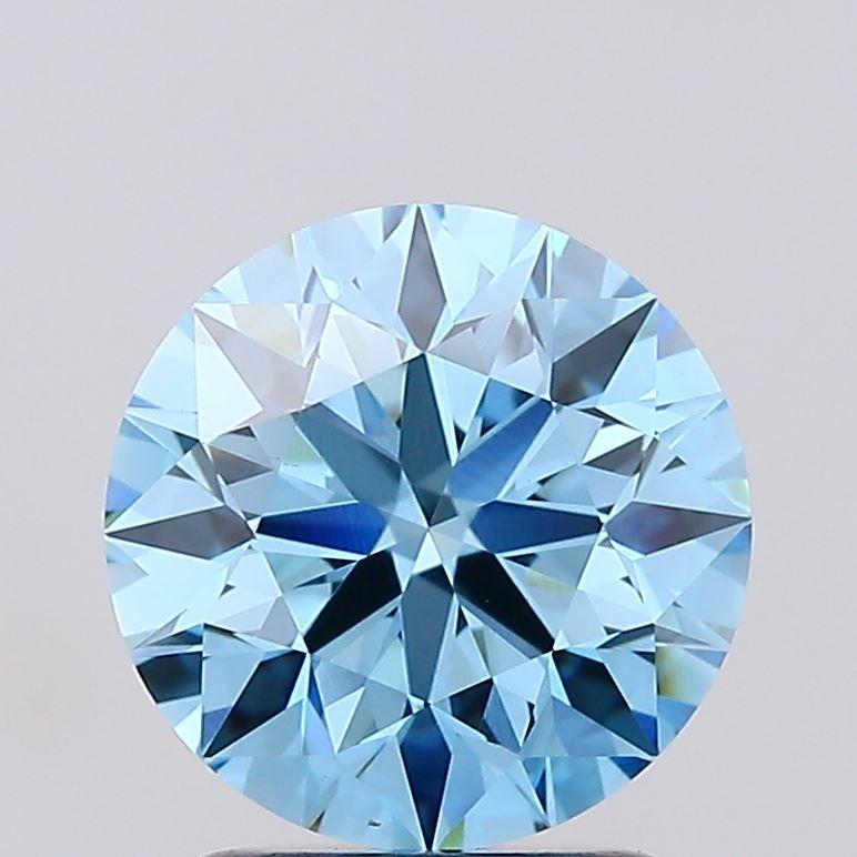 2.00 Ct. Fancy Vivid Blue Round Lab Grown Diamond