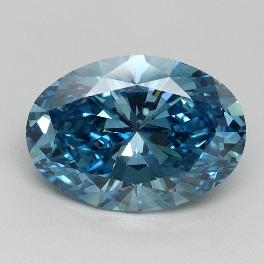 3.02 Ct. Fancy Vivid Blue Oval Lab Grown Diamond
