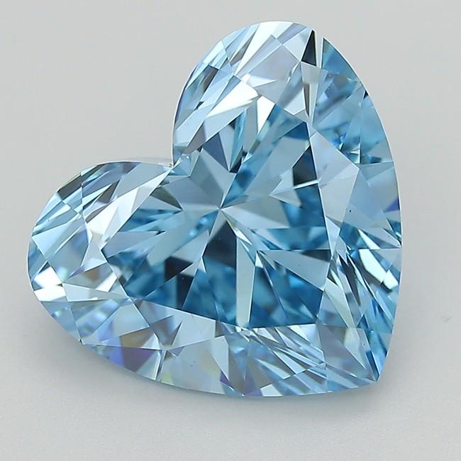 7.11 Ct. Fancy Vivid  Blue Heart Lab Grown Diamond