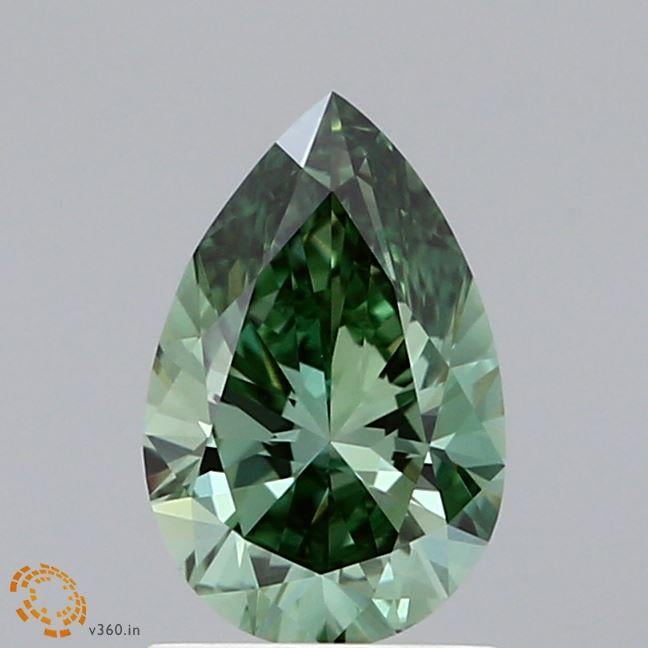 1.00 Ct. Fancy Vivid Green Pear Lab Grown Diamond