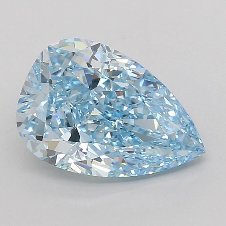 3.08 Ct. Fancy Vivid Blue Pear Lab Grown Diamond
