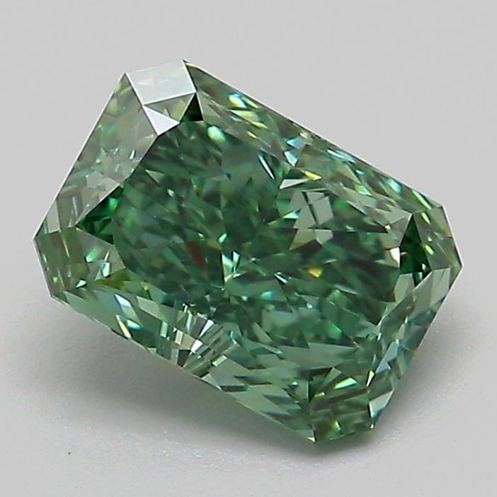 1.43 Ct. Fancy Vivid Green Radiant Lab Grown Diamond