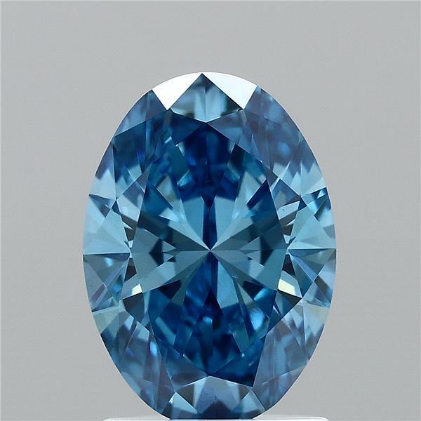 1.52 Ct. Fancy Vivid  Blue Oval Lab Grown Diamond