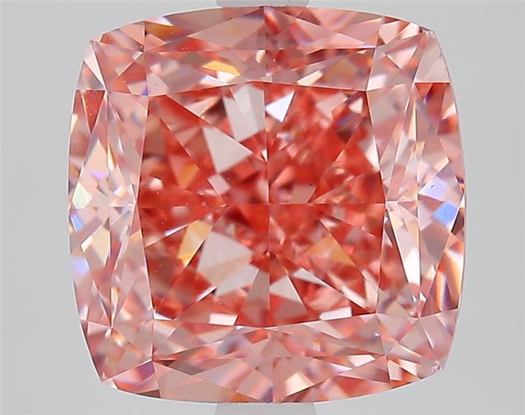 4.32 Ct. Fancy Vivid  Pink Cushion Lab Grown Diamond