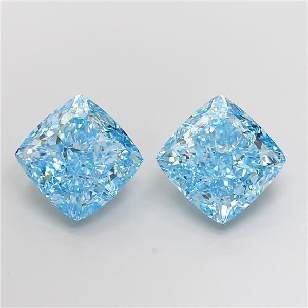 5.16 Ct. Fancy Vivid Blue Cushion Lab Grown Diamond