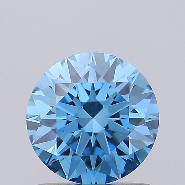 1.11 Ct. Fancy Vivid Blue Round Lab Grown Diamond