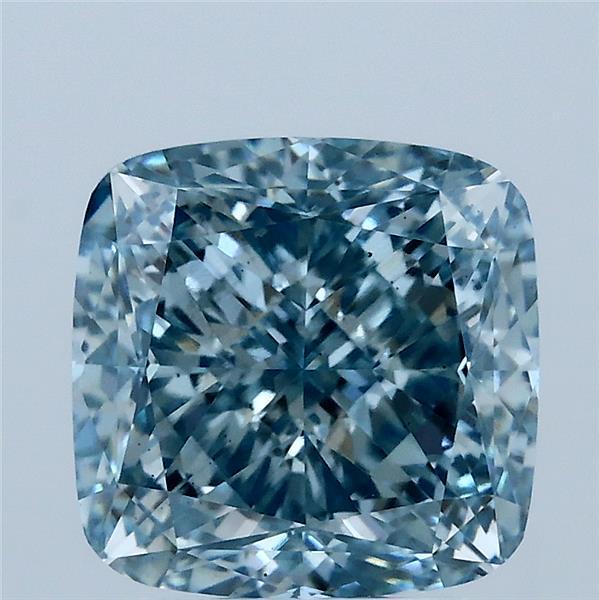 3.51 Ct. Fancy Vivid Blue Cushion Lab Grown Diamond