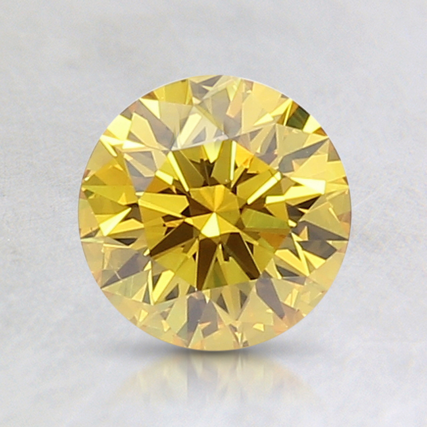 1.06 Ct. Fancy Deep Orangy Yellow Round Lab Created Diamond