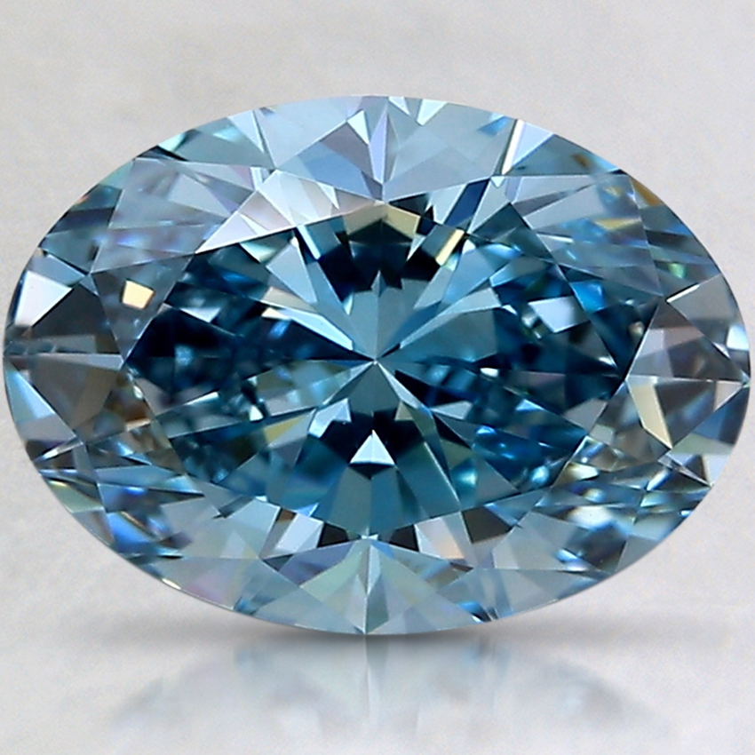 2.16 Ct. Fancy Vivid Blue Oval Lab Created Diamond