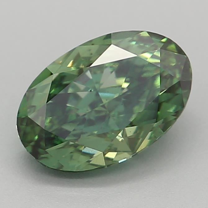 1.00 Ct. Fancy Vivid Green Oval Lab Grown Diamond