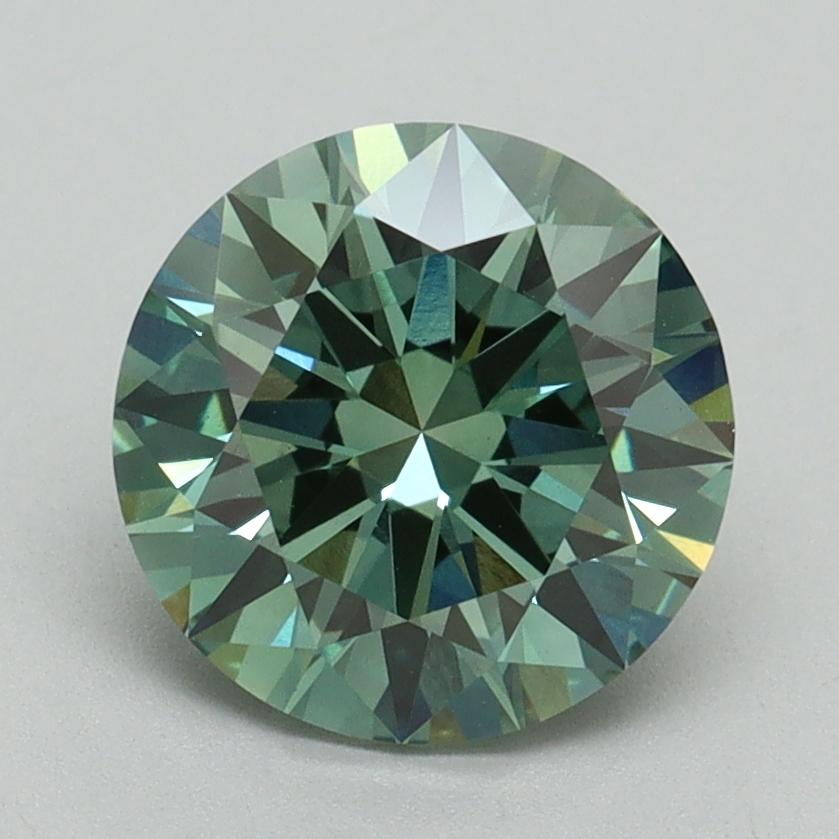 2.10 Ct. Fancy Vivid Green Round Lab Grown Diamond