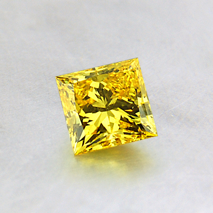 5.07mm Lab Created Yellow Princess Diamond