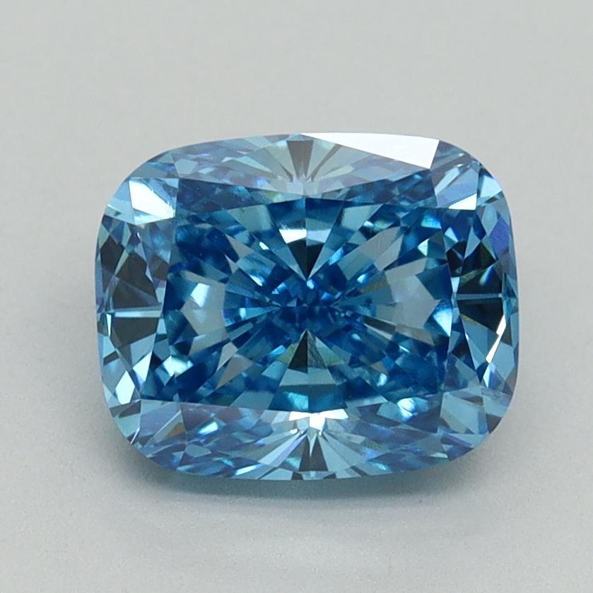 2.05 Ct. Fancy Vivid Blue Cushion Lab Grown Diamond