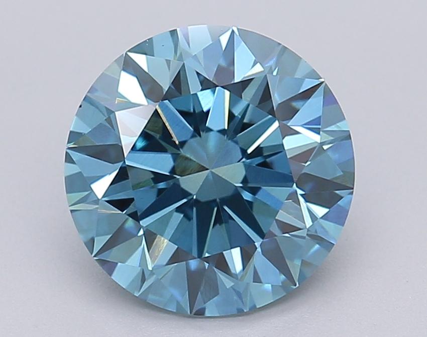 2.02 Ct. Fancy Vivid Blue Round Lab Grown Diamond