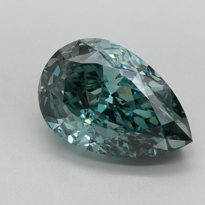 2.64 Ct. Fancy Vivid Green Pear Lab Grown Diamond