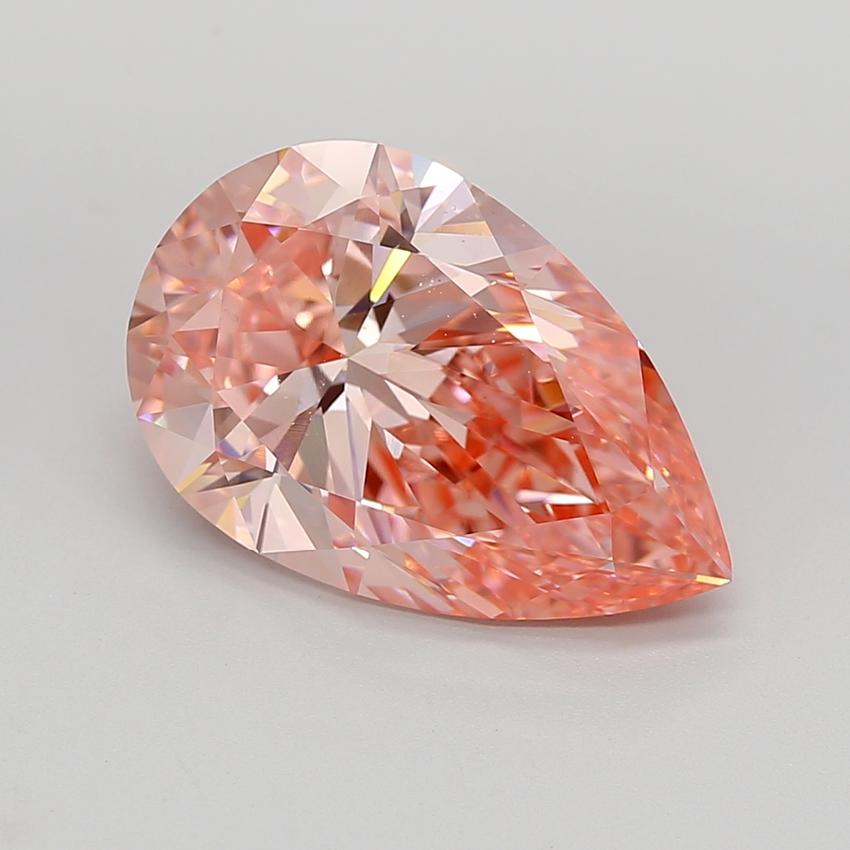 7.07 Ct. Fancy Vivid  Pink Pear Lab Grown Diamond