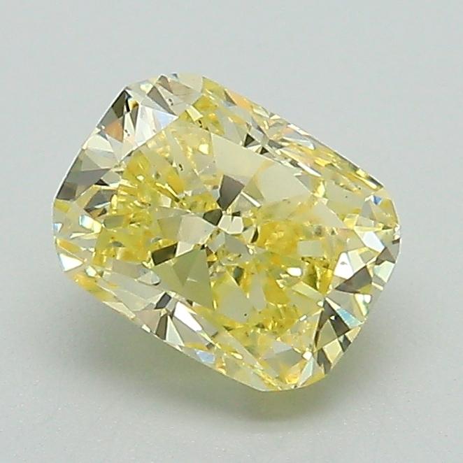 1.30 Ct. Fancy Intense Yellow Cushion Lab Grown Diamond