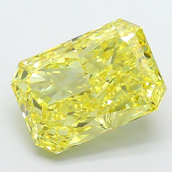 7.21 Ct. Fancy Vivid Yellow Radiant Lab Grown Diamond