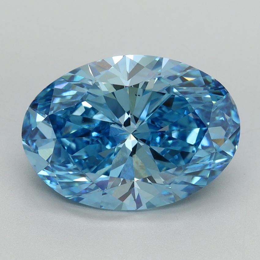 5.00 Ct. Fancy Vivid Blue Oval Lab Grown Diamond